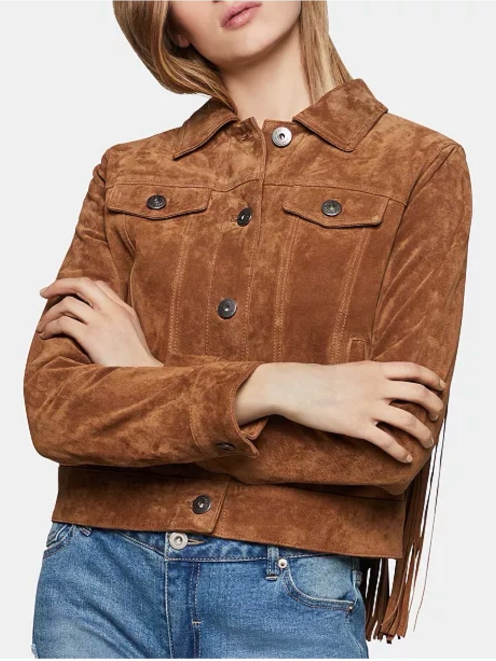 BCBGeneration Suede Fringe Jacket